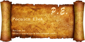 Pecsics Elek névjegykártya